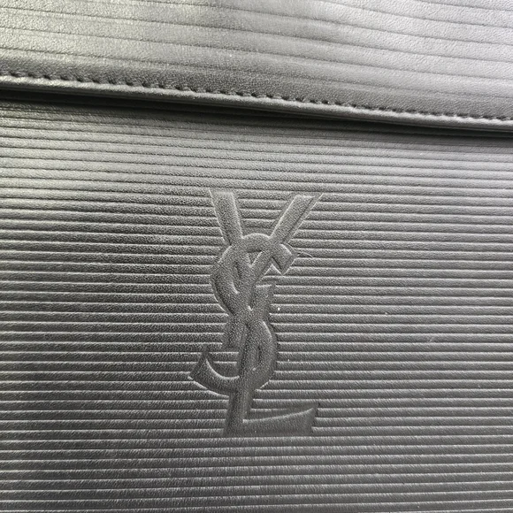 Authentic Black Leather Vintage YSL clutch With Digital COA - Picture 11 of 12